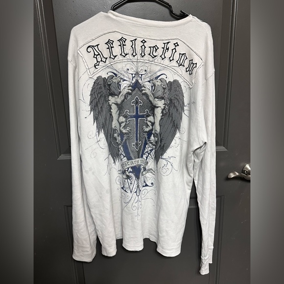 Affliction Y2K Thermal Unisex 3XL Long Sleeve Grunge Goth Wings - Picture 1 of 4